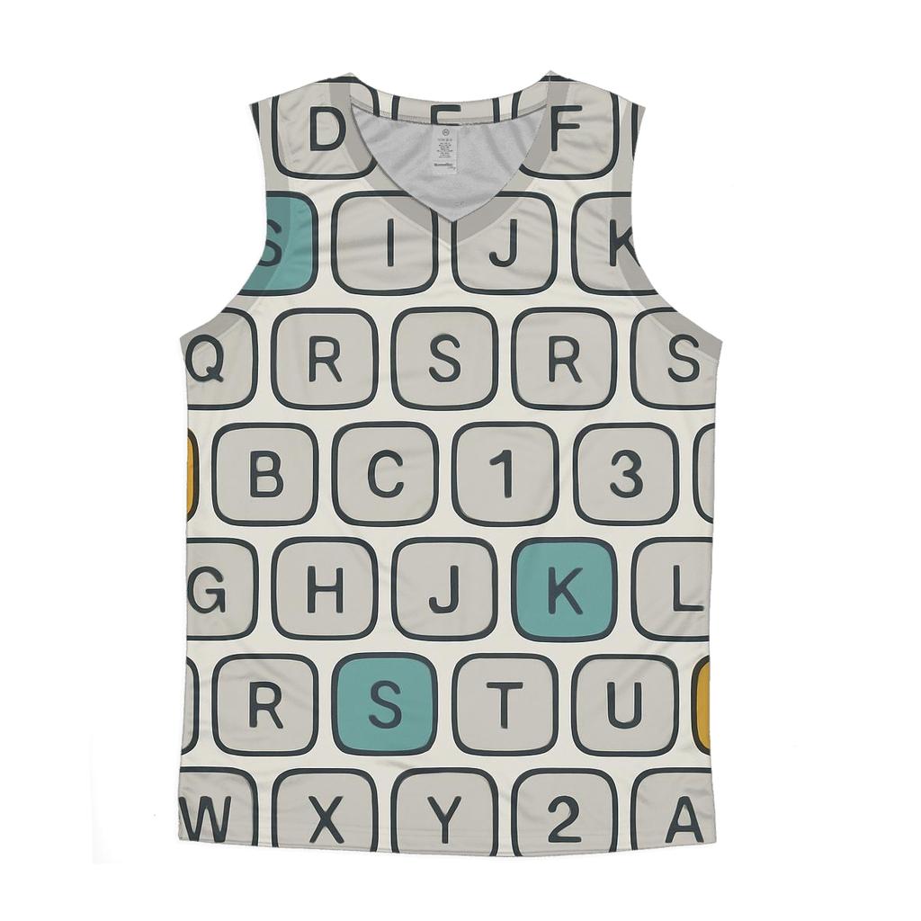 Funky Typewriter Key Grid custom tank tops
