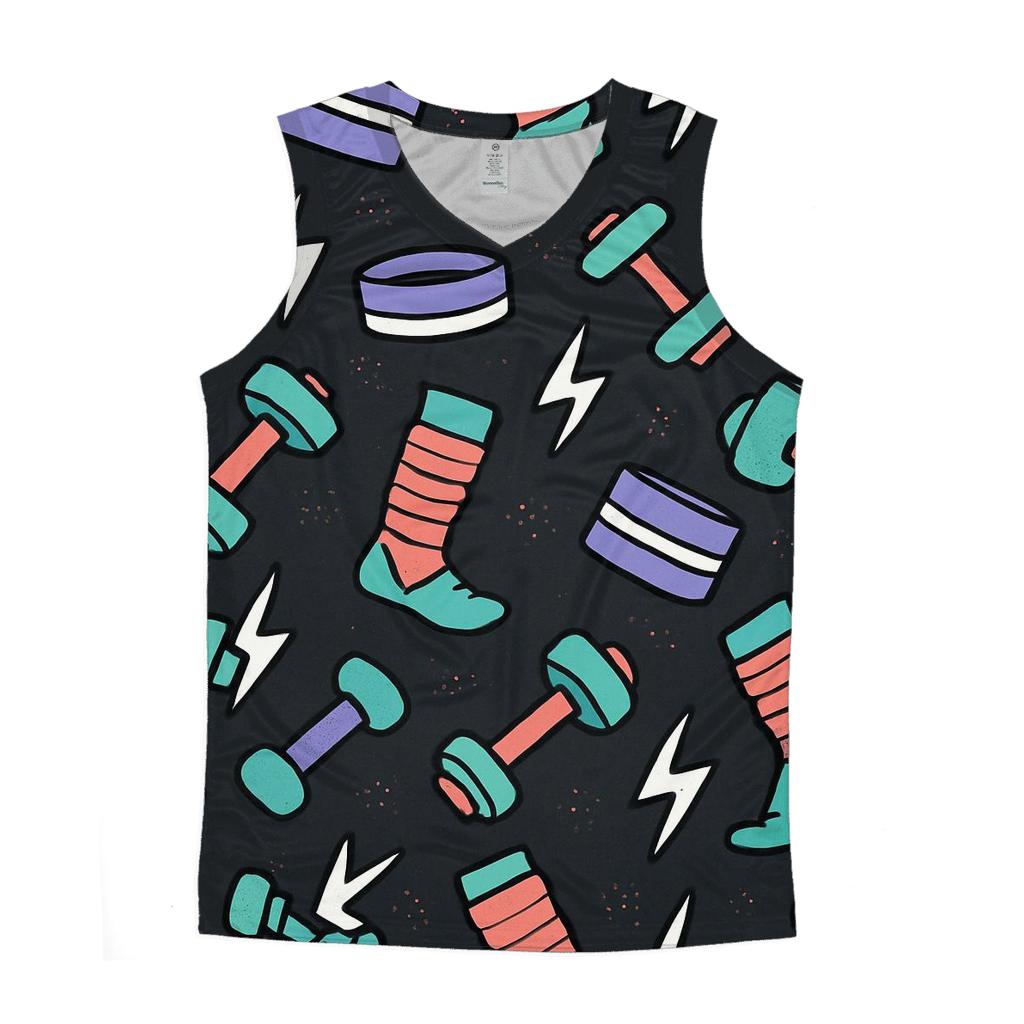 Retro Fitness Aerobics Shapes cotton sleeveless tops