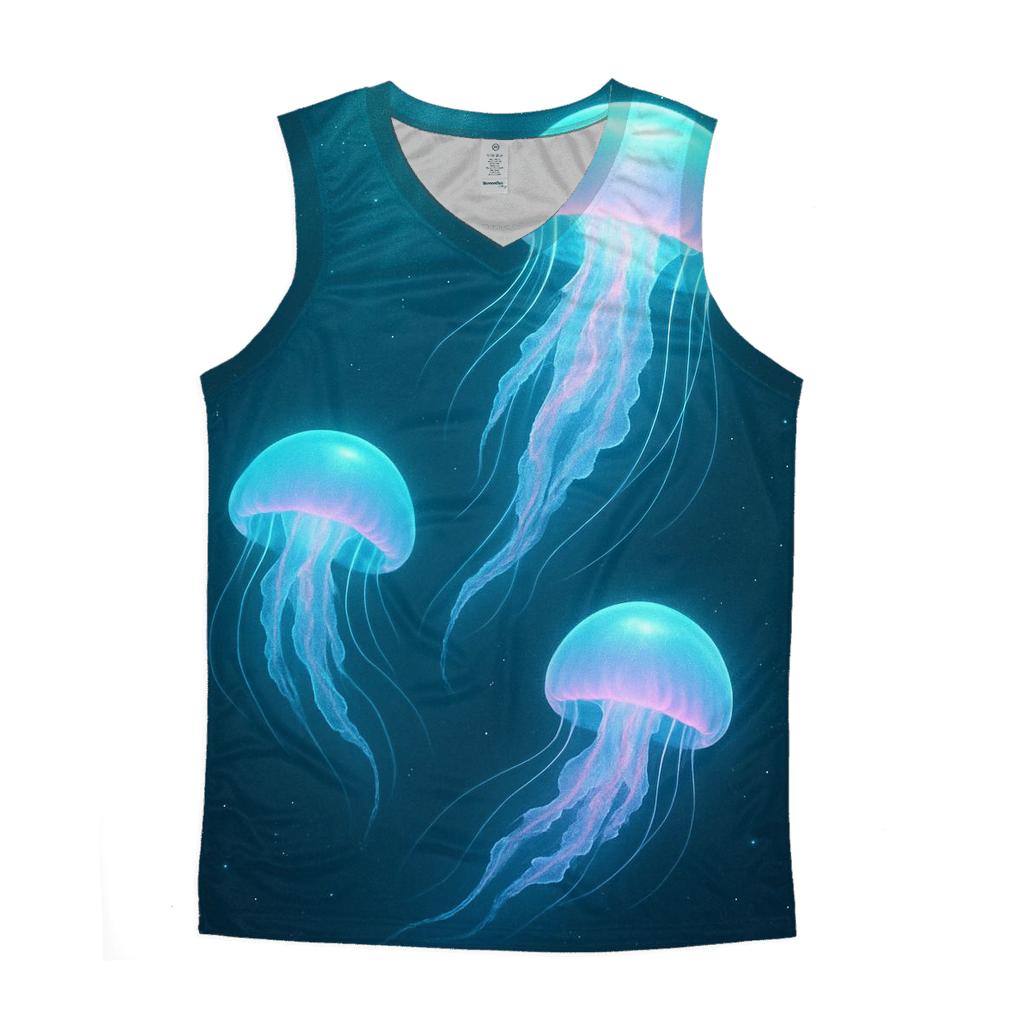 Holographic Jellyfish Ballet cotton sleeveless tops