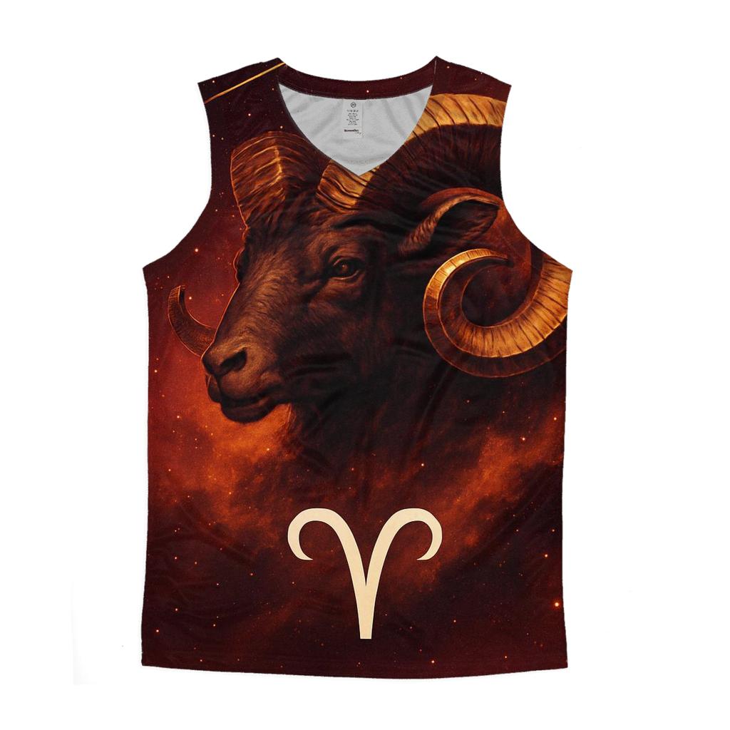 Aries Ram Spark Nebula Crest designer workout tanks