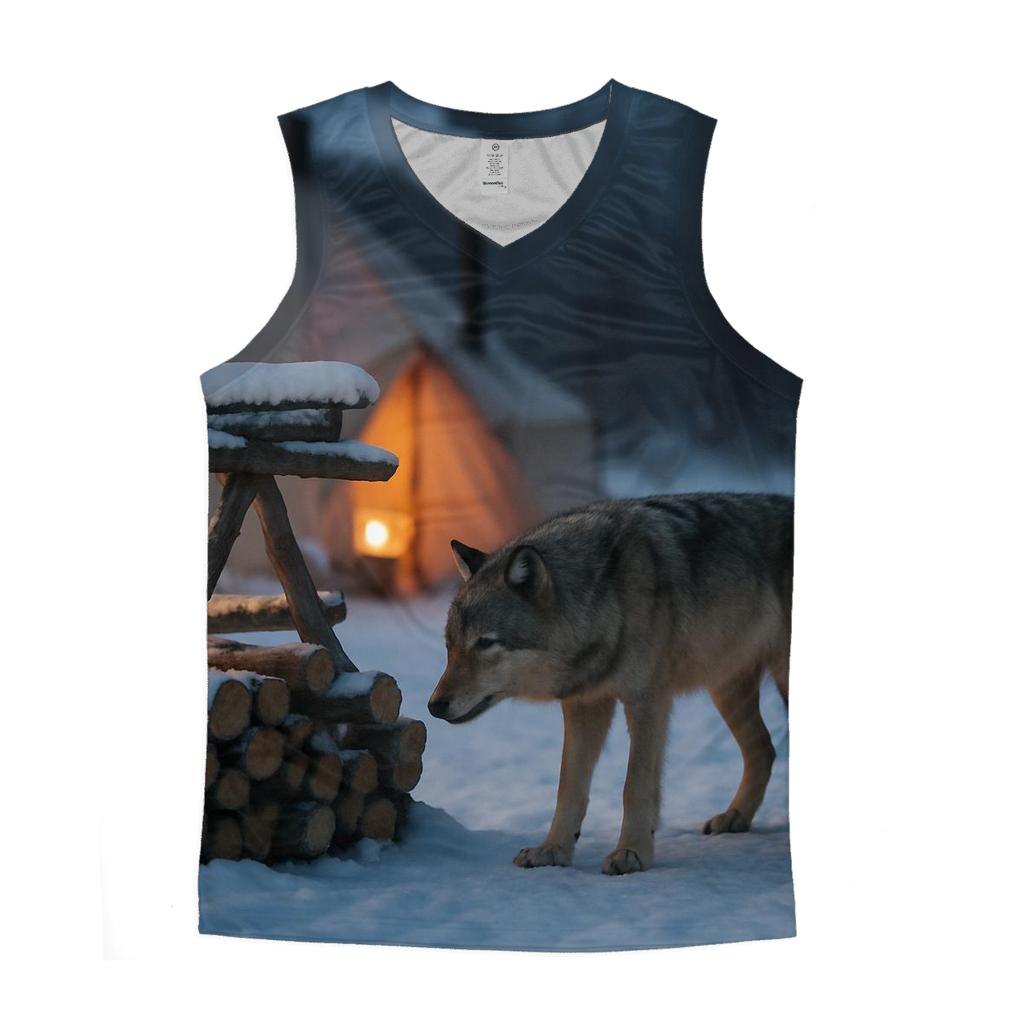 Cultural Coexistence At A Winter Fish Camp custom tank tops