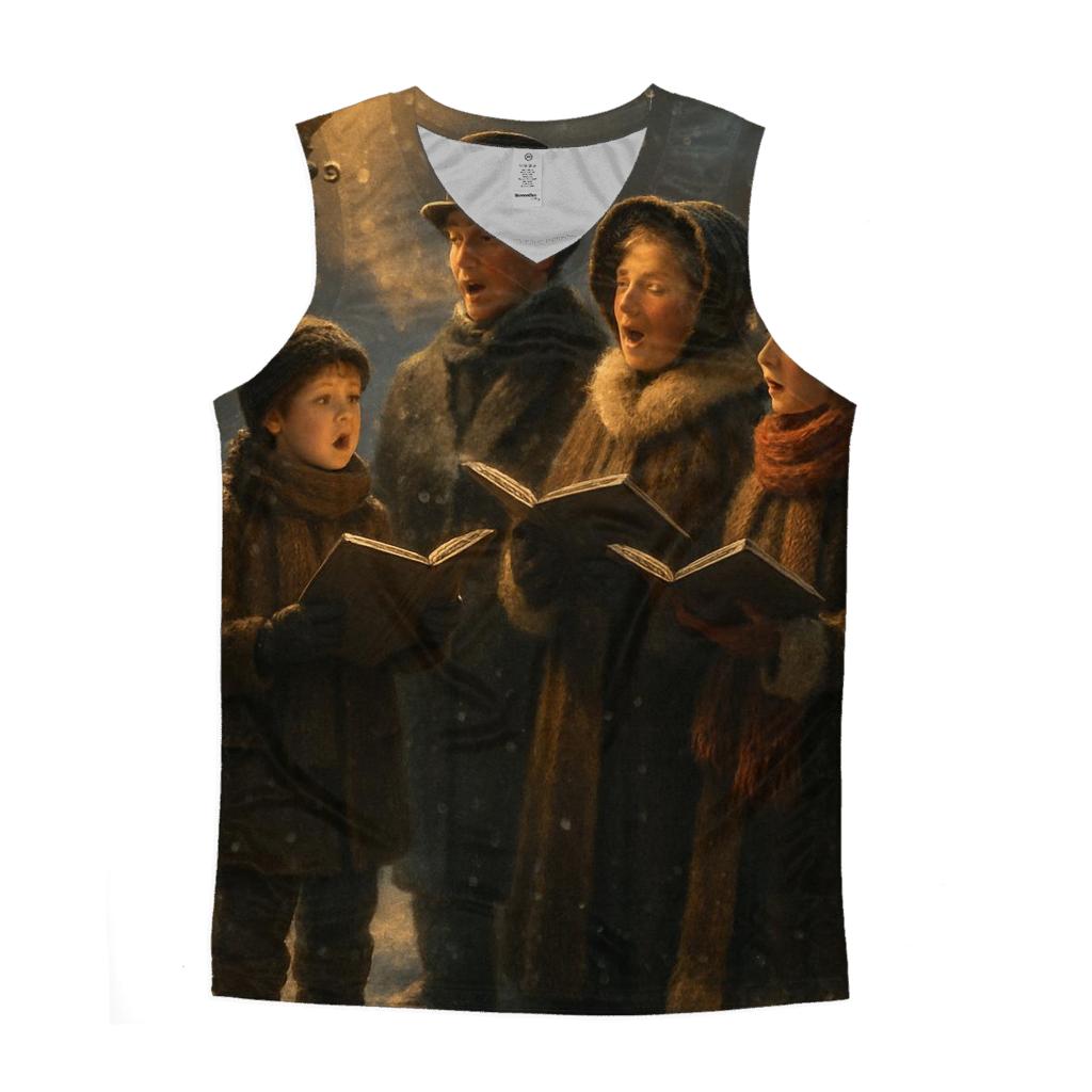 Midnight Carolers Beneath The Old Lamppost personalized athletic tanks