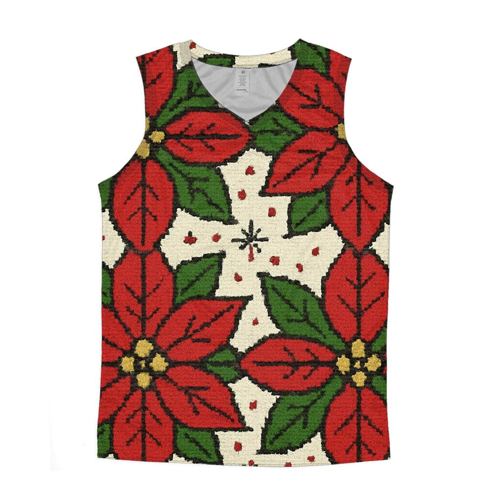 Poinsettia Supernova Burst Tile Design designer workout tanks