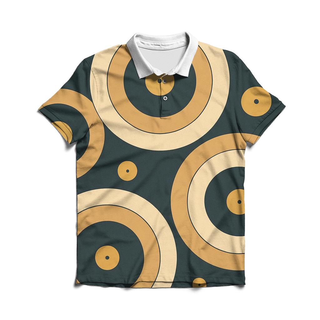 Vinyl Record Ripple Pattern branded logo polo shirts