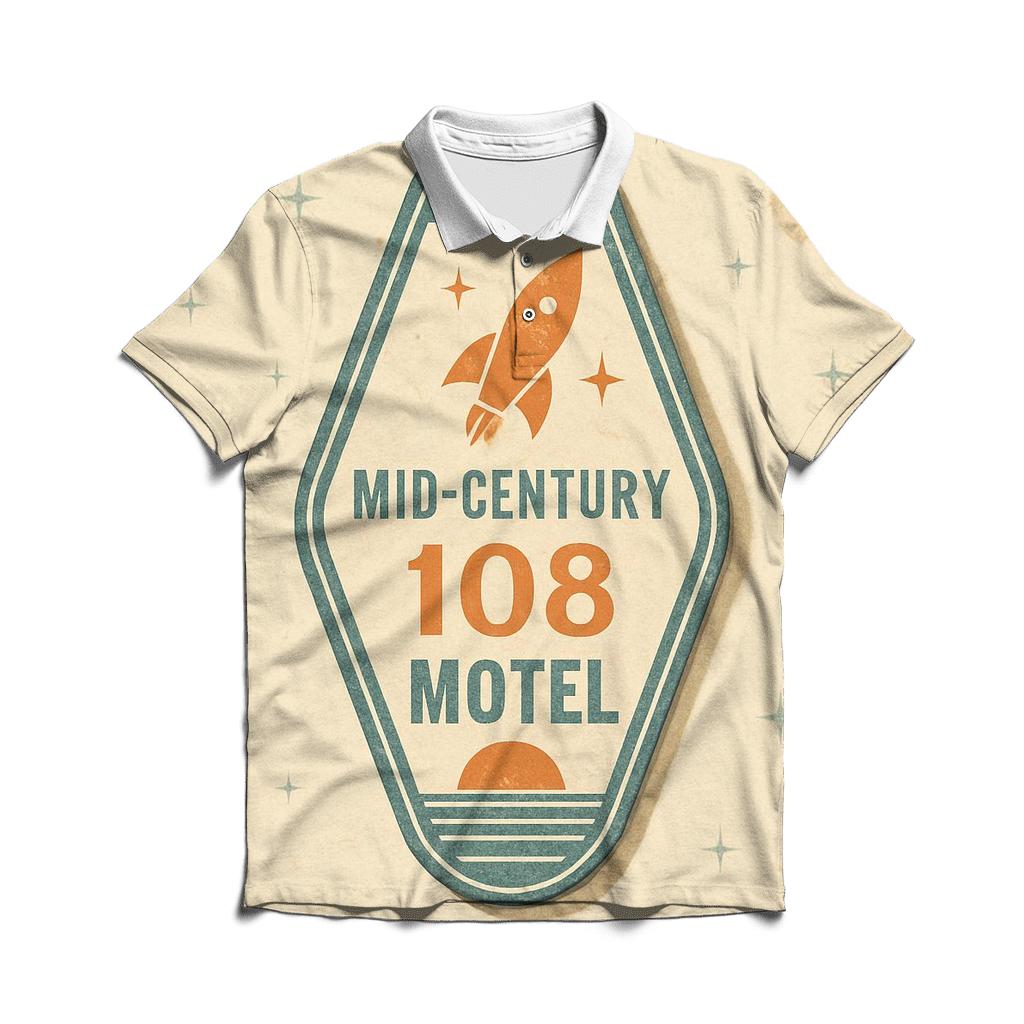 Weathered Space Age Motel Keytag Poster casual sports polo shirts