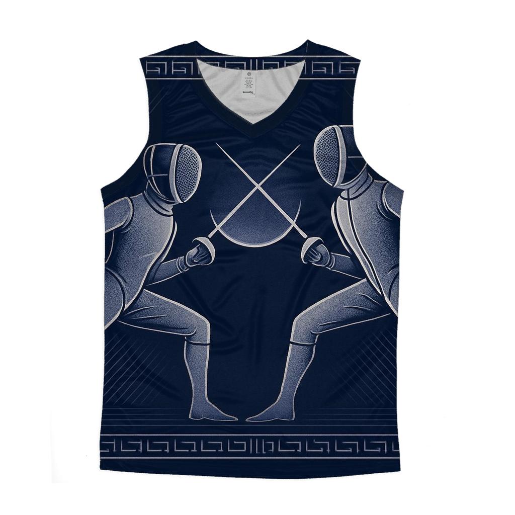 Fencing Moonlit Parry Lines trendy fitted tank tops