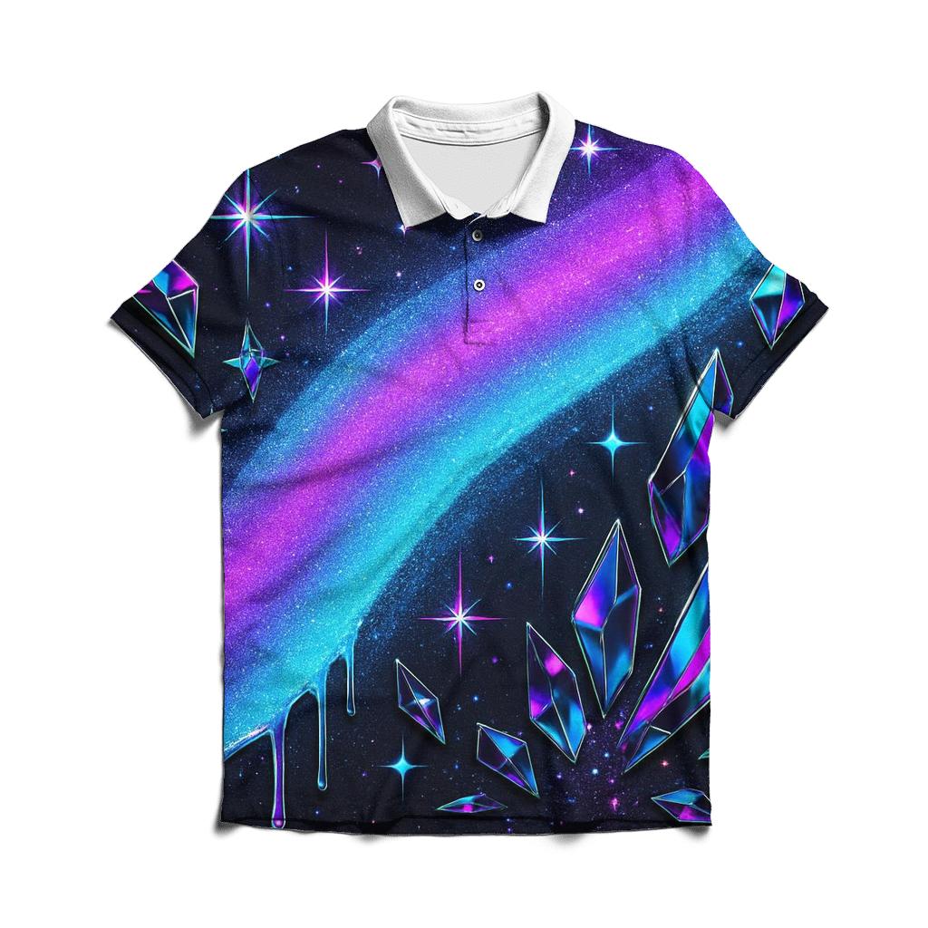 Neon Prism Street Aurora casual sports polo shirts