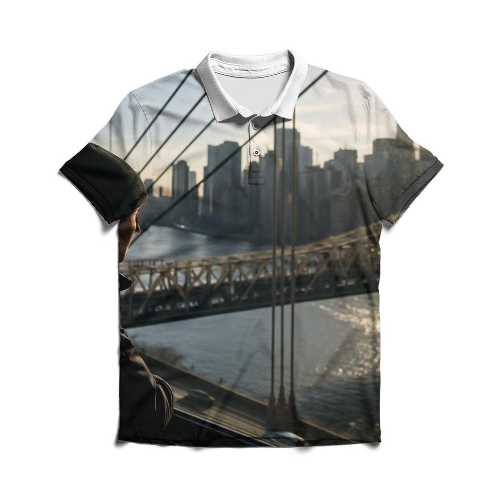 Roosevelt Island Tram Window Over Midtown stylish collar polo tees