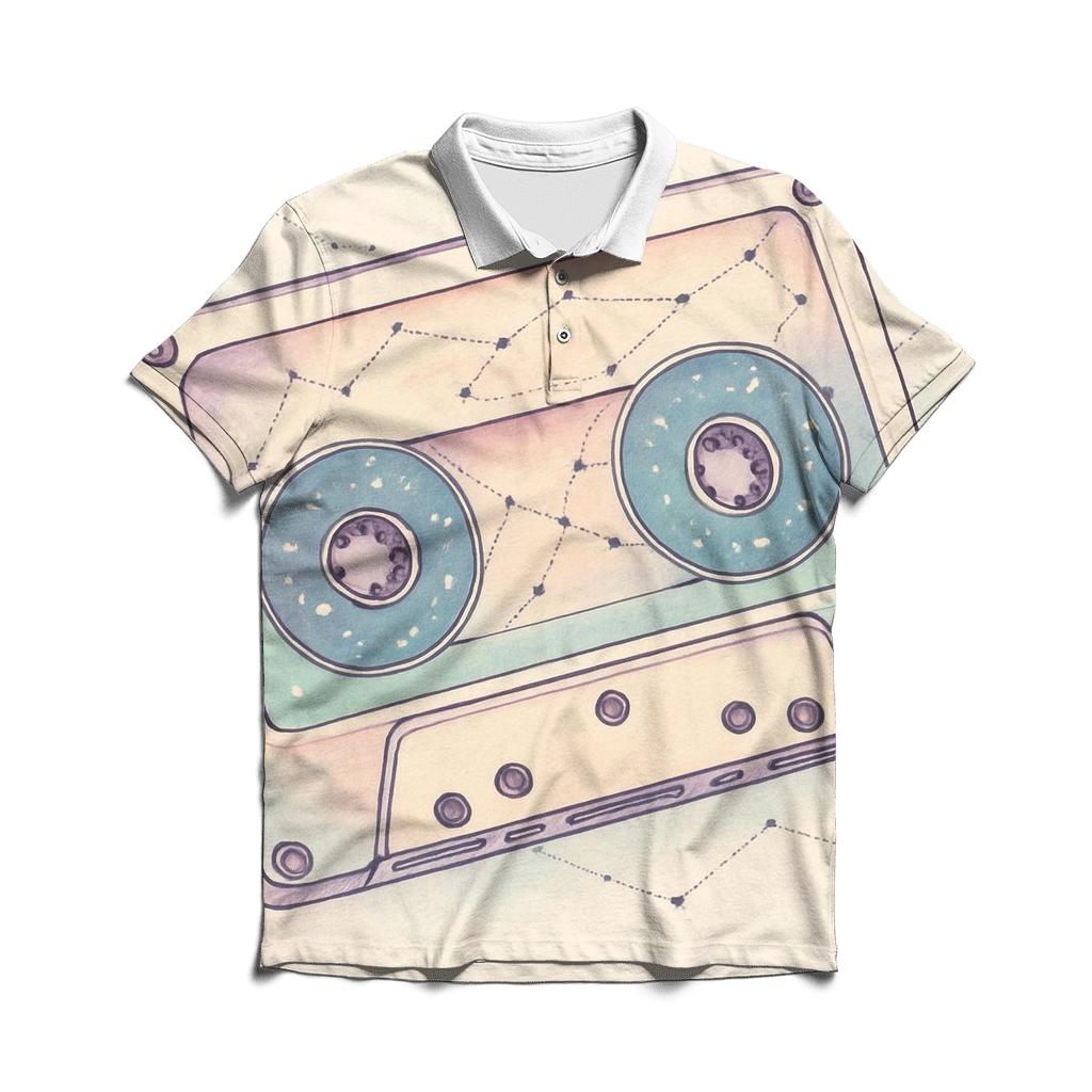 Cassette Constellation Map branded logo polo shirts