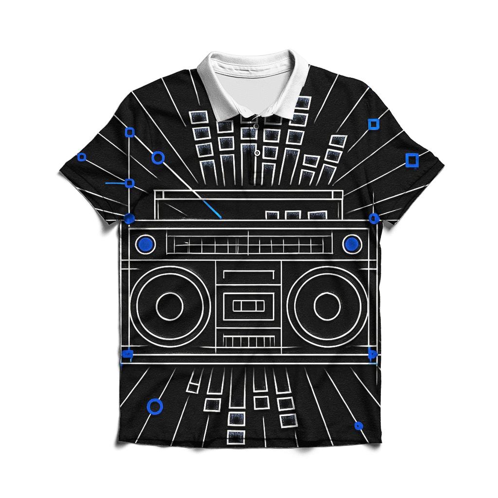 BoomBox Blueprint Burst premium cotton polo shirts