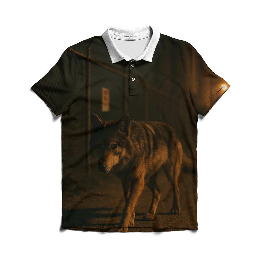 Night Patrol On An Industrial Perimeter stylish collar polo tees