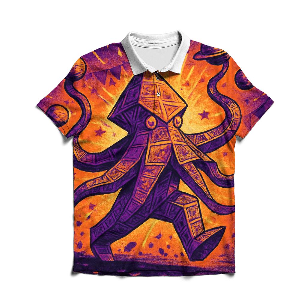 Origami Kraken Parade branded logo polo shirts