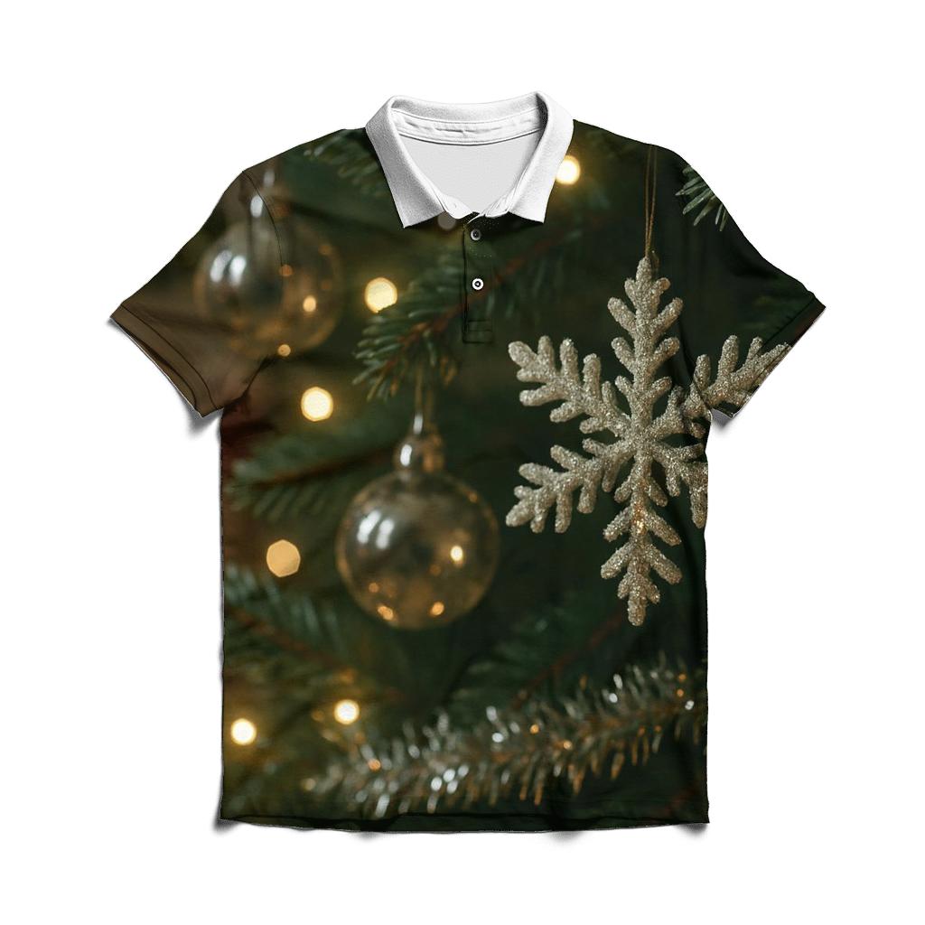 Quiet Tree Branch With Glass Ornaments custom polo shirts