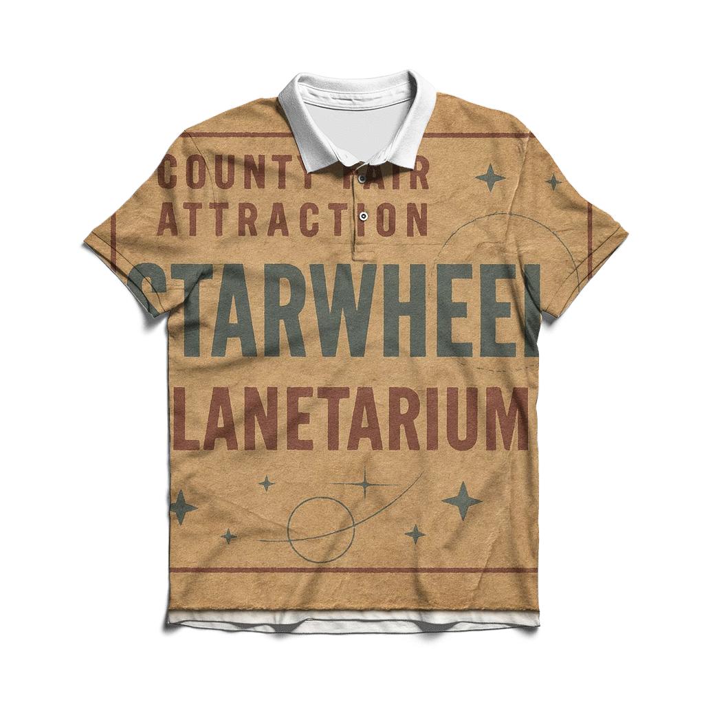 Distressed Cosmic County Fair Ticket Art casual sports polo shirts