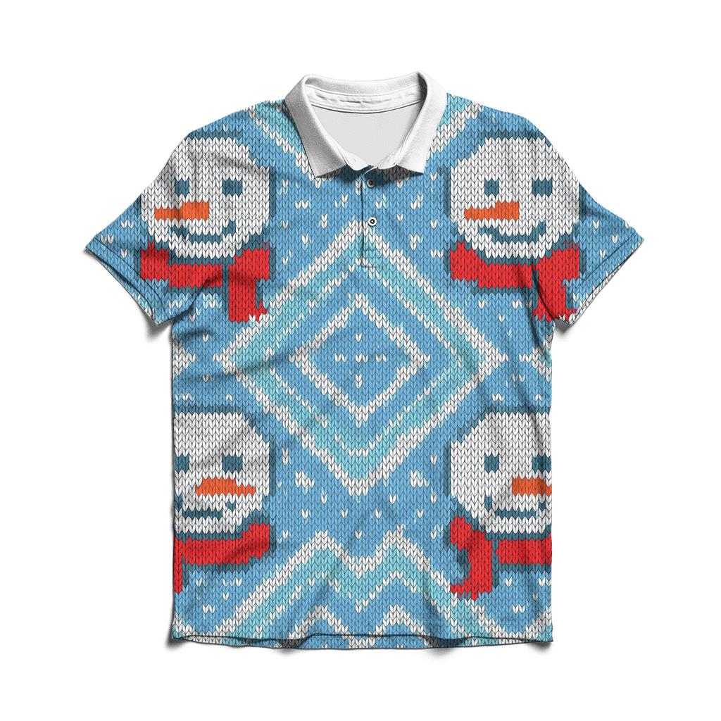 Snowman Aurora Zigzag Design personalized polo shirts