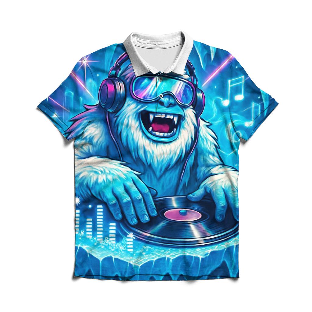 Glacier Disco Yeti embroidered polo tops