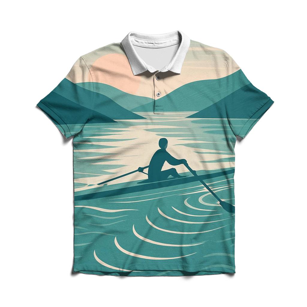 Coastal Rowing Tidal Rhythm designer slim fit polos