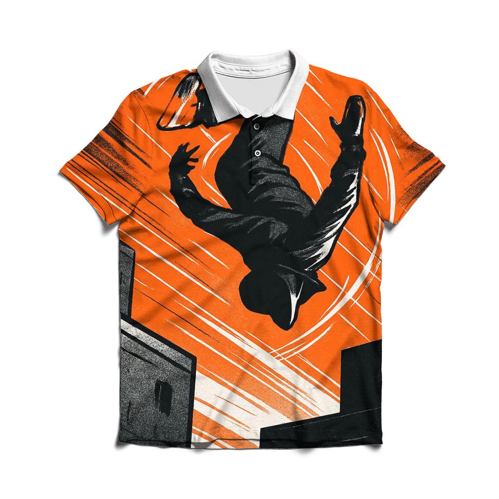 Urban Parkour Gravity Flip premium cotton polo shirts