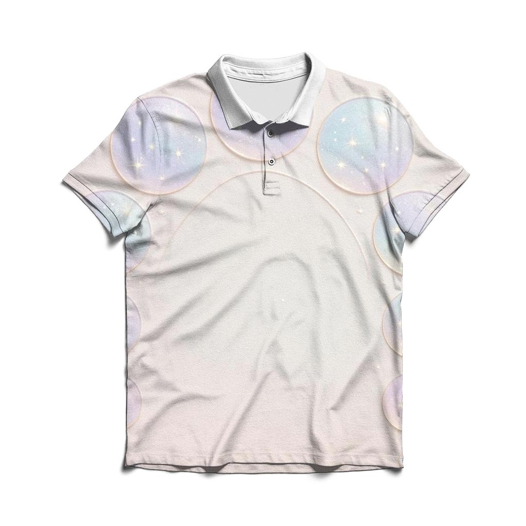 Pastel Shimmer Bubble Vault branded logo polo shirts