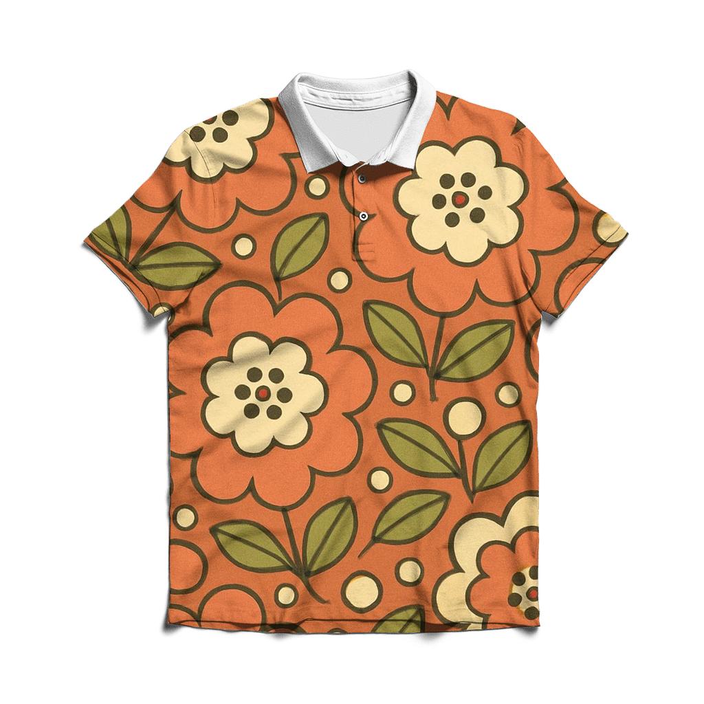 Seventies Garden Bloom Medallions custom polo shirts