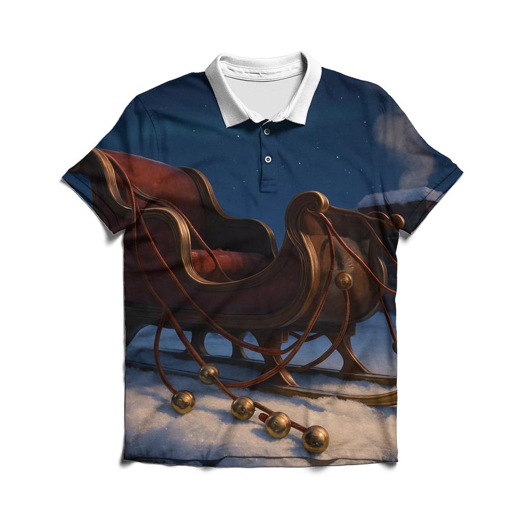 Sleigh Bells On The Snowy Rooftop custom polo shirts