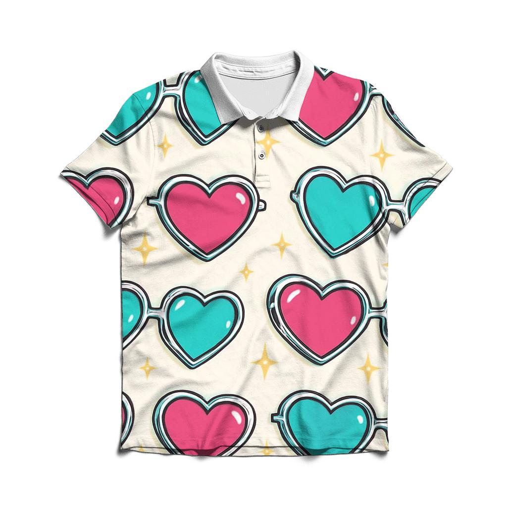 Chrome Heart Glasses Pattern custom polo shirts