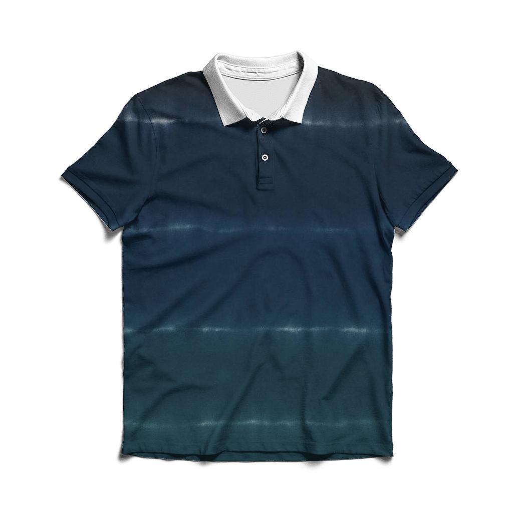 Horizon Stripes Deep Space Gradientless custom polo shirts
