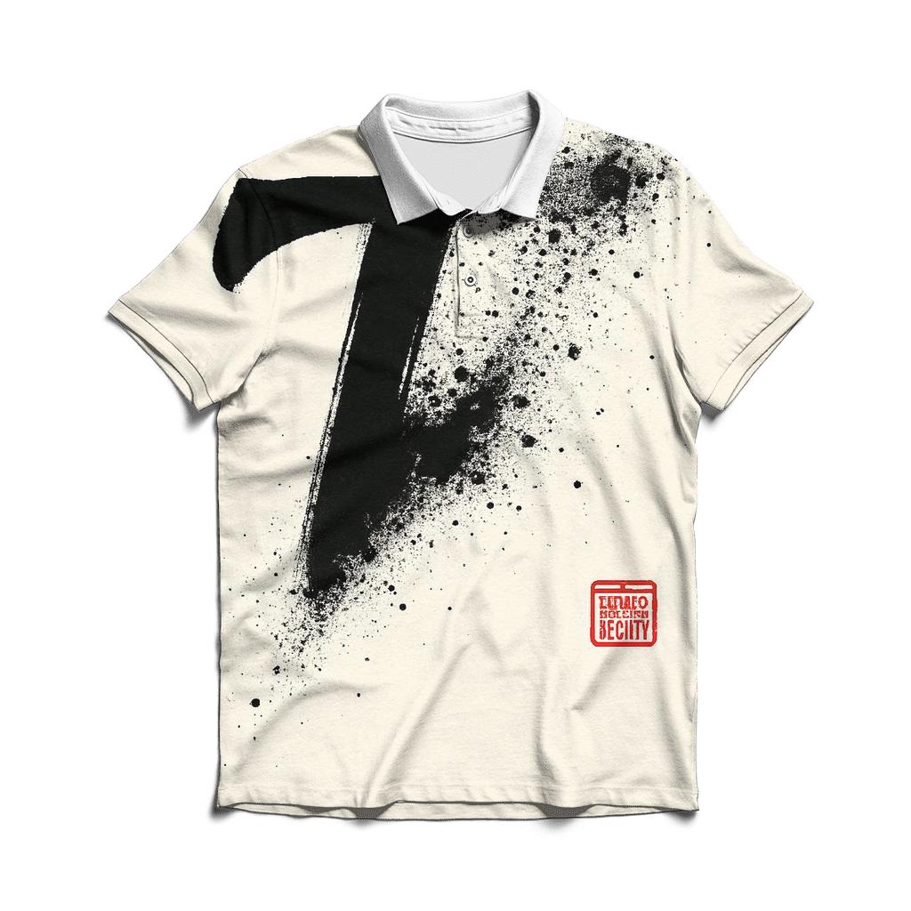 Minimal Ink Splash Letterforms classic pique polos