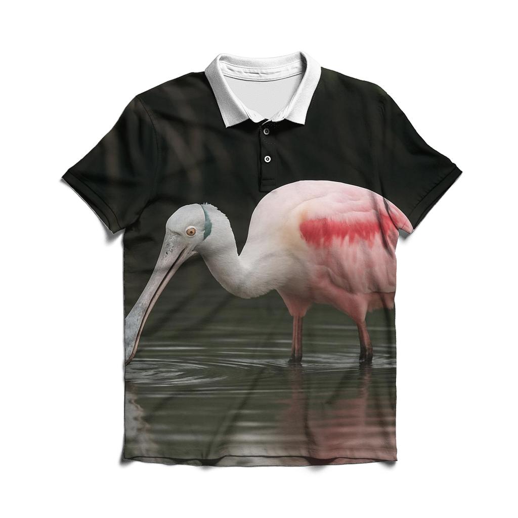 Mangrove Mirror Roseate Spoonbill personalized polo shirts