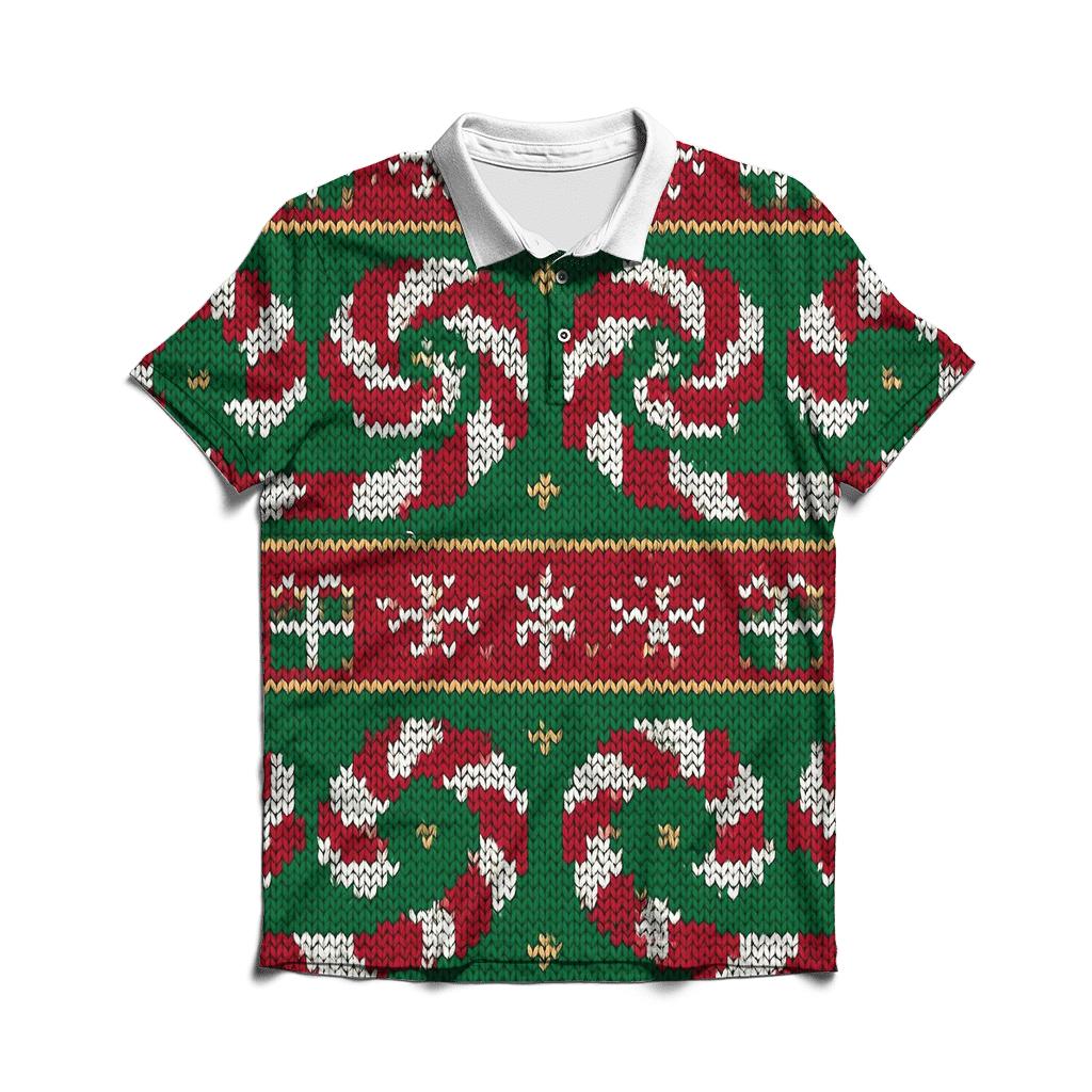 Candy Cane Wormhole Spiral Stripe Design personalized polo shirts