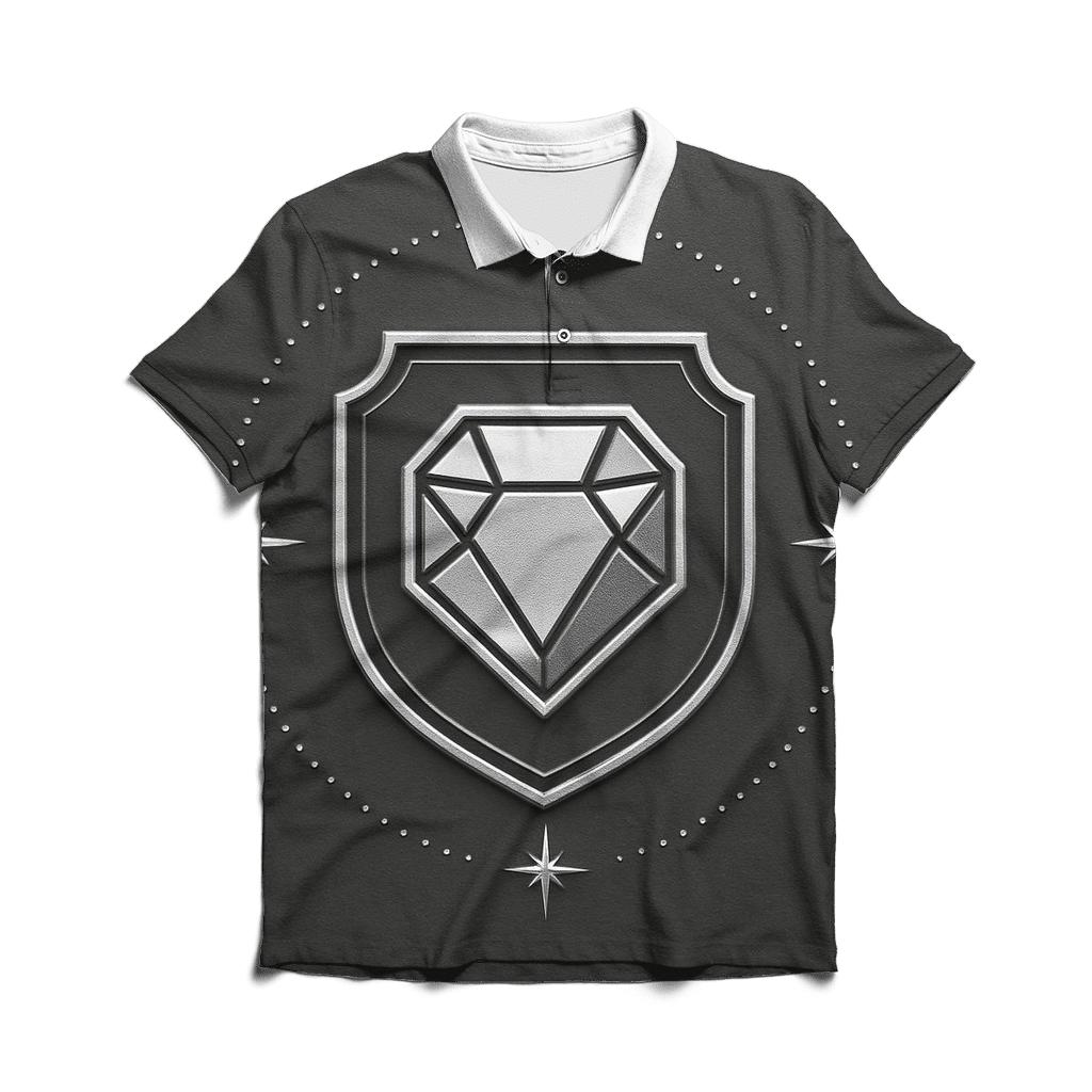 Charcoal Halo Facet Crest casual sports polo shirts