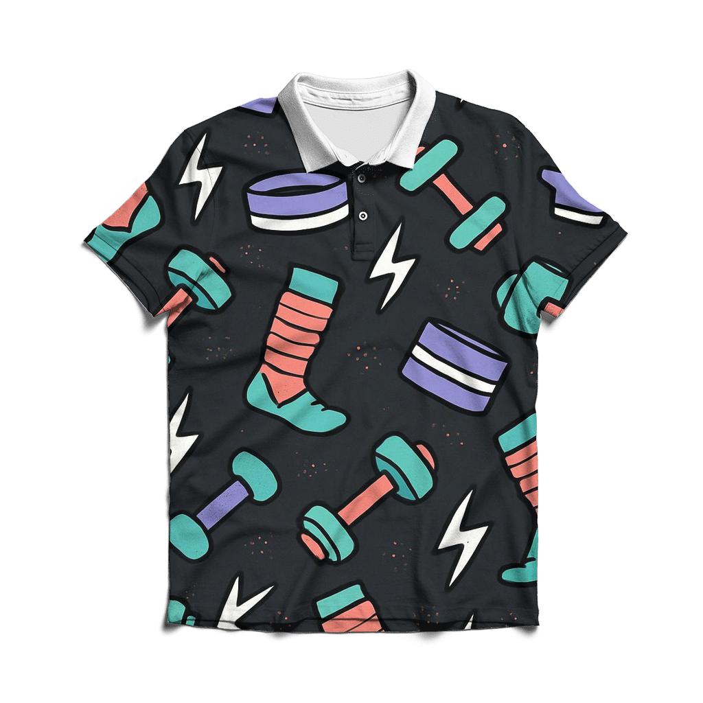 Retro Fitness Aerobics Shapes personalized polo shirts