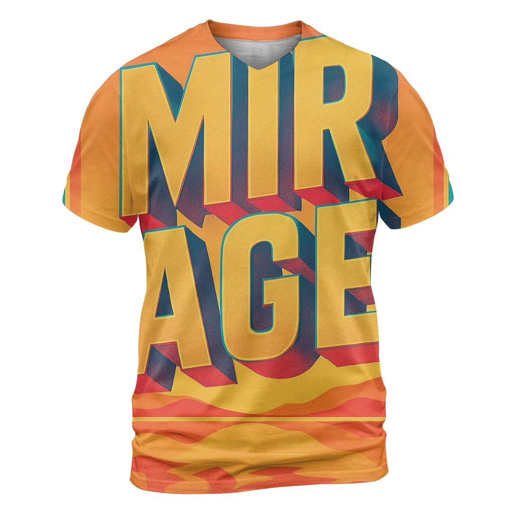 Prismatic Desert Mirage Typography designer pattern shirts
