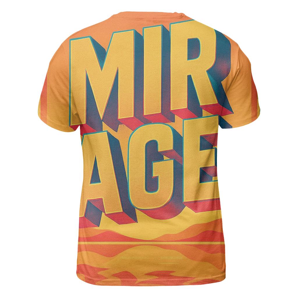 Prismatic Desert Mirage Typography designer pattern shirts