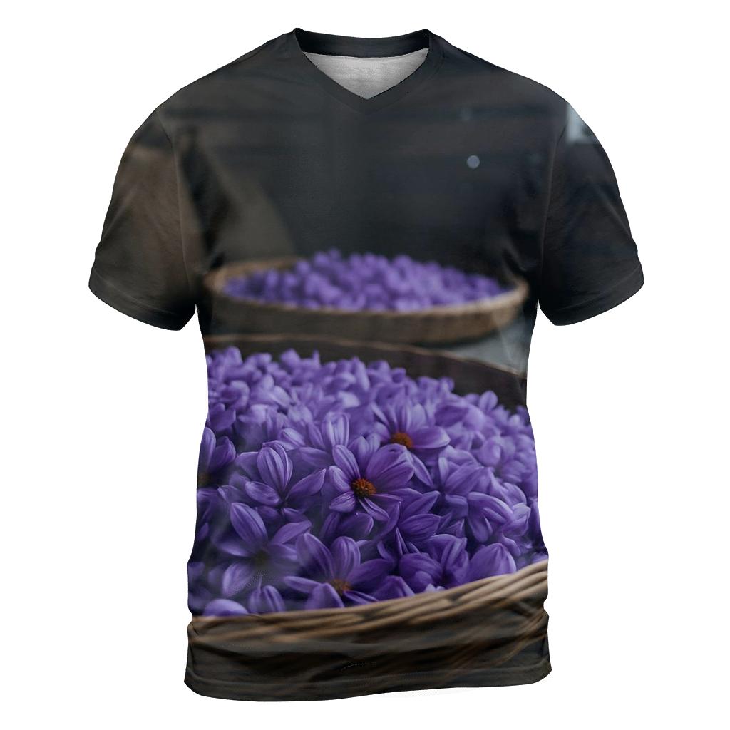 Saffron Crocus Harvest Trays At Dawn vibrant all-over design tees