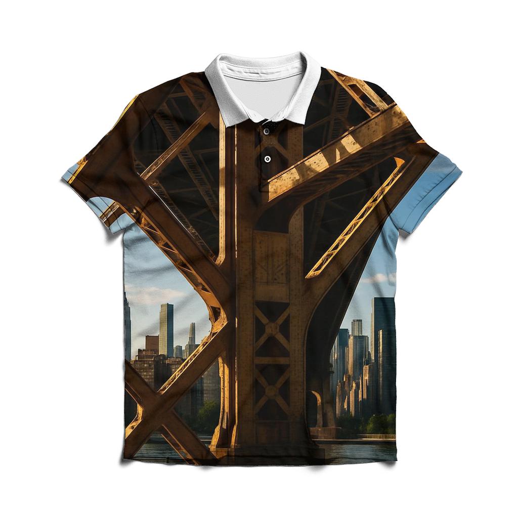 Queensboro Bridge Undercarriage Framing Midtown personalized polo shirts