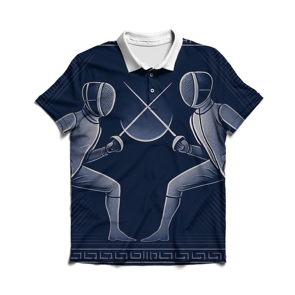 Fencing Moonlit Parry Lines designer slim fit polos