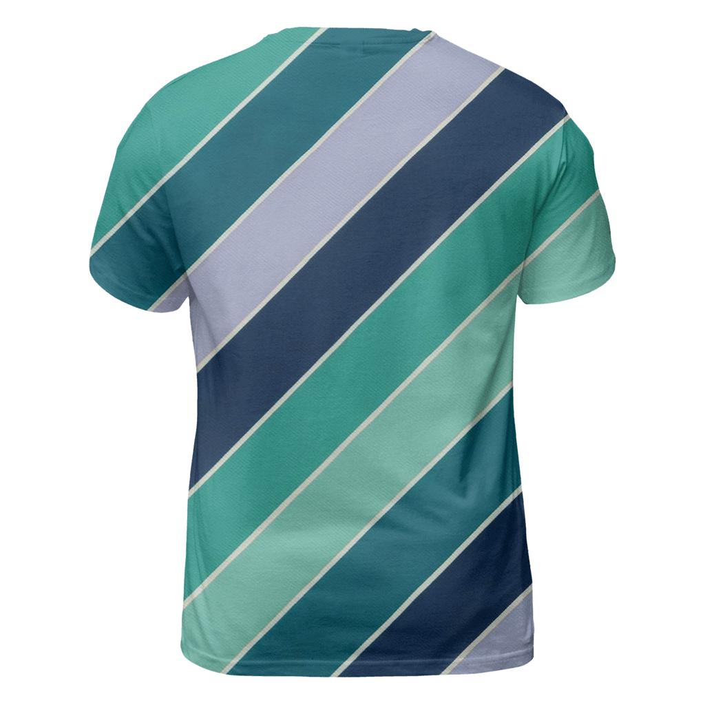 Aurora Arashi Diagonal Drift vibrant all-over design tees