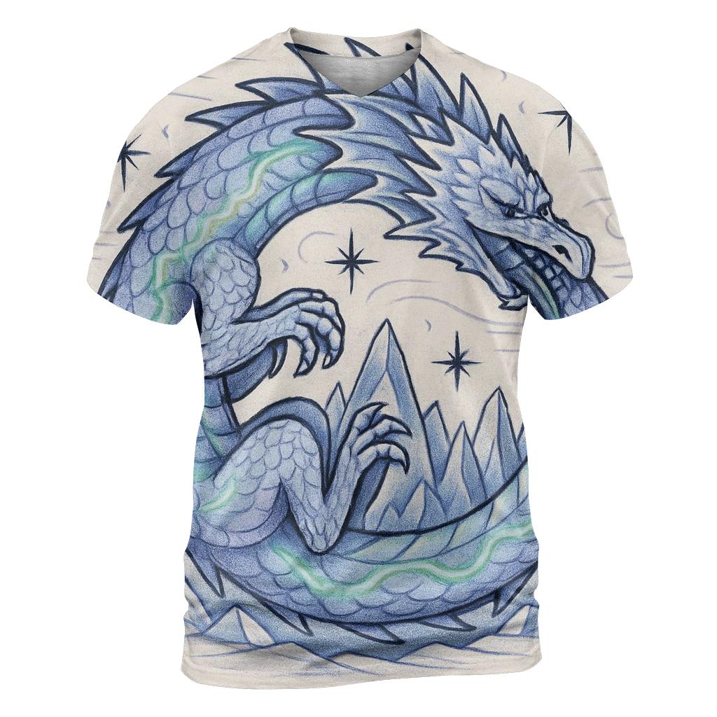Ouroboros Glacier Ring With Aurora Veins unique graphic print tees