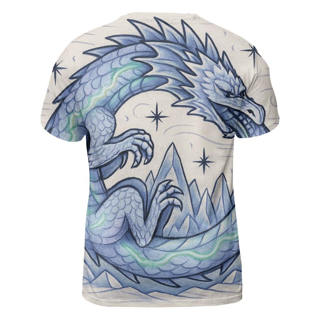 Ouroboros Glacier Ring With Aurora Veins unique graphic print tees