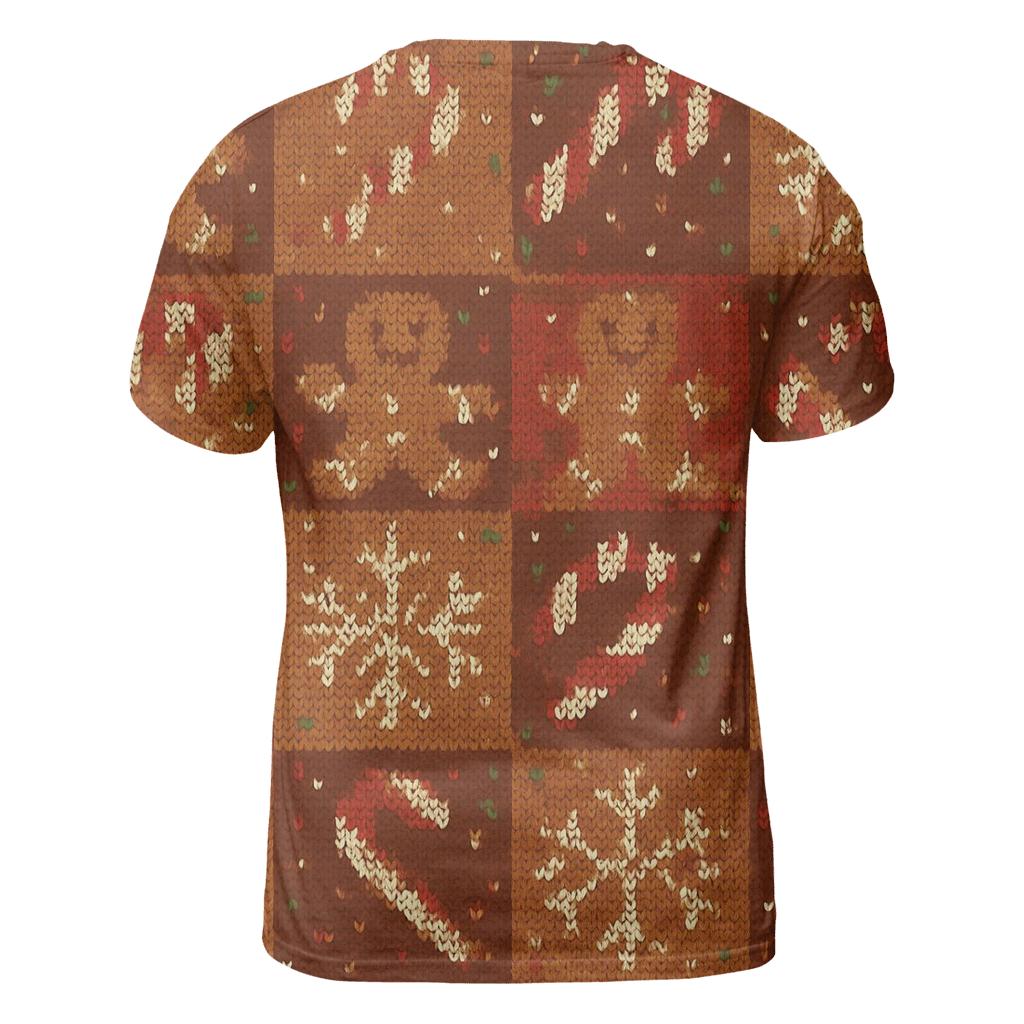 Gingerbread Meteor Shower Checker Design artistic all-over print tops