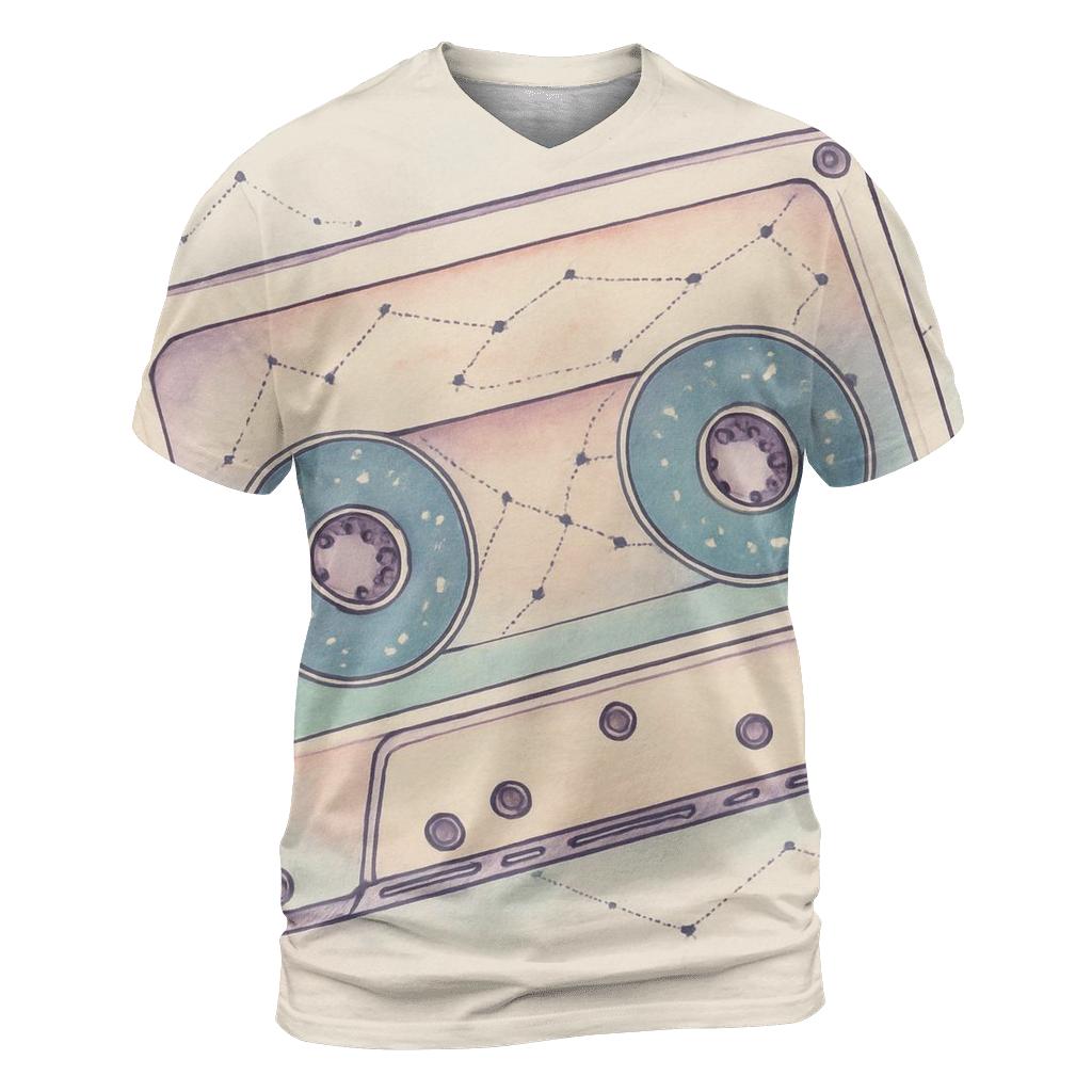 Cassette Constellation Map vibrant all-over design tees