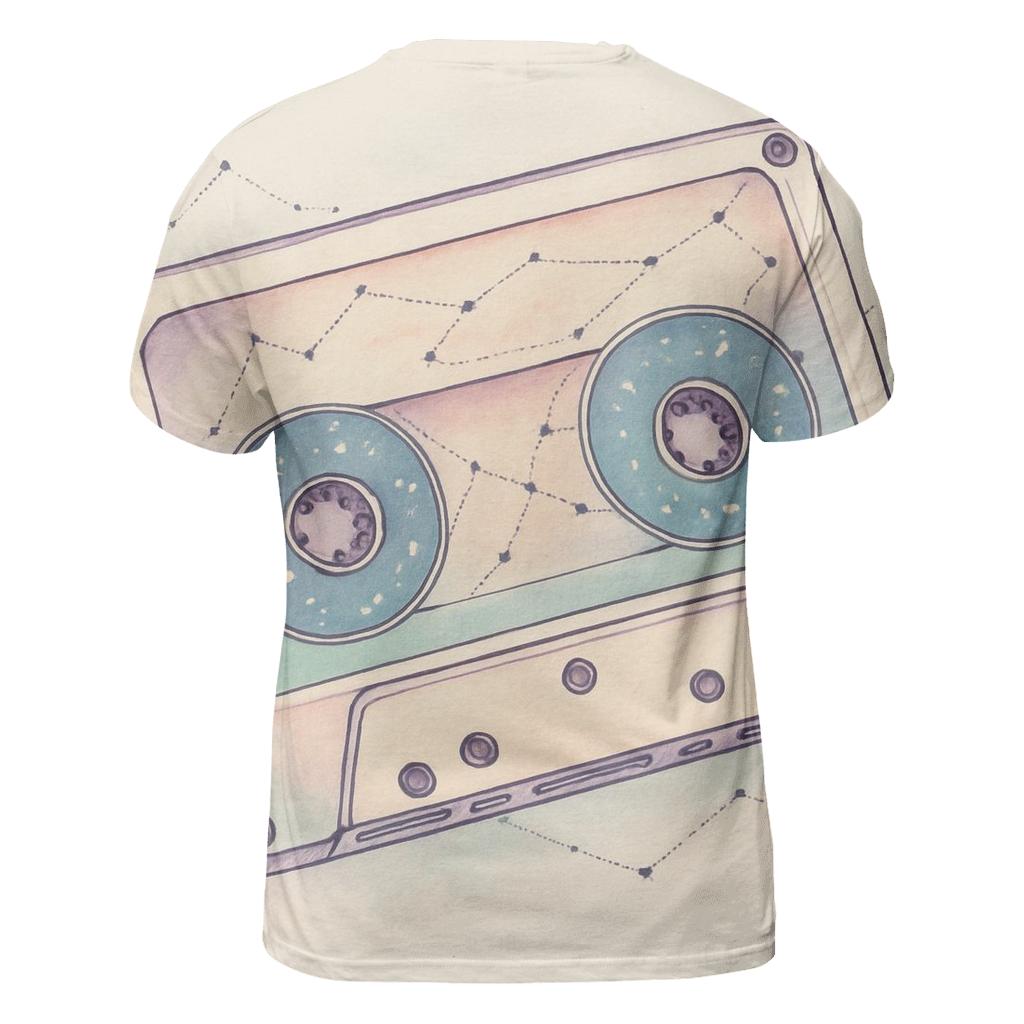 Cassette Constellation Map vibrant all-over design tees
