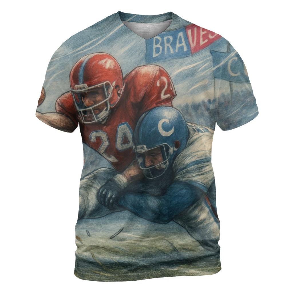Windy Field Clash At The Goal Line trendy printed shirt styles
