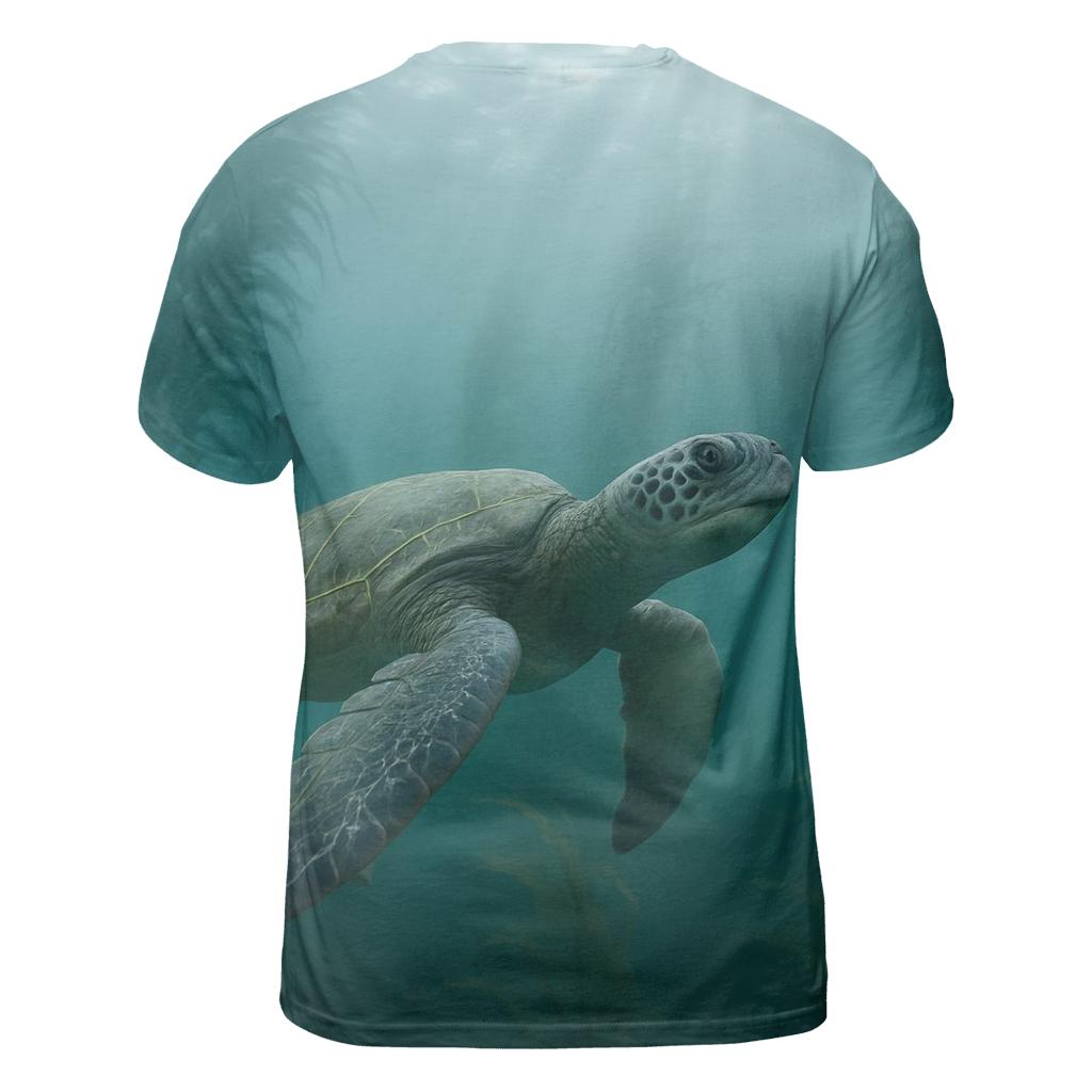 Kelp Forest Glide Green Sea Turtle trendy printed shirt styles