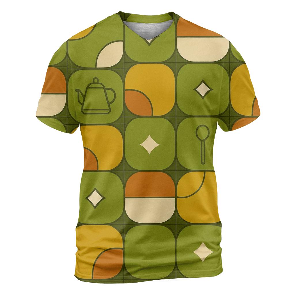 Harvest Kitchen Tile Geometry vibrant all-over design tees
