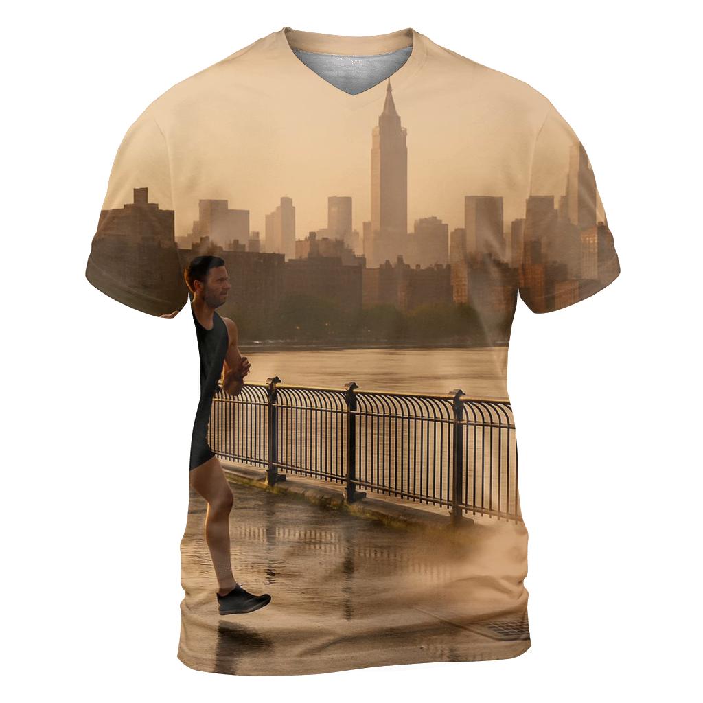 Harlem River Golden Hour With Yankee Stadium Distance custom all-over print shirts