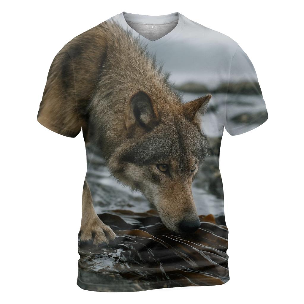 Coastal Wolf Hunting In Kelp Shadows custom all-over print shirts