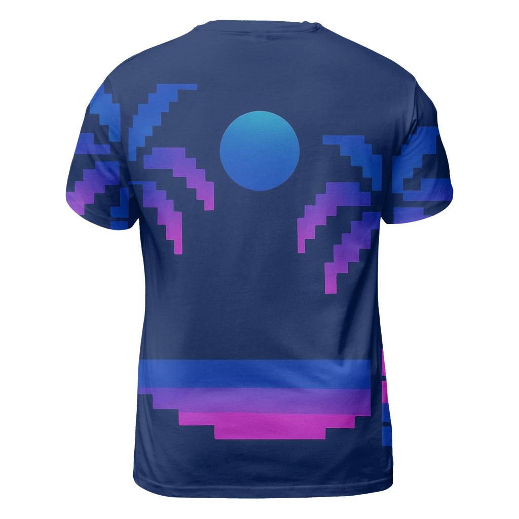 Miami Night Palm Silhouette Blocks artistic all-over print tops