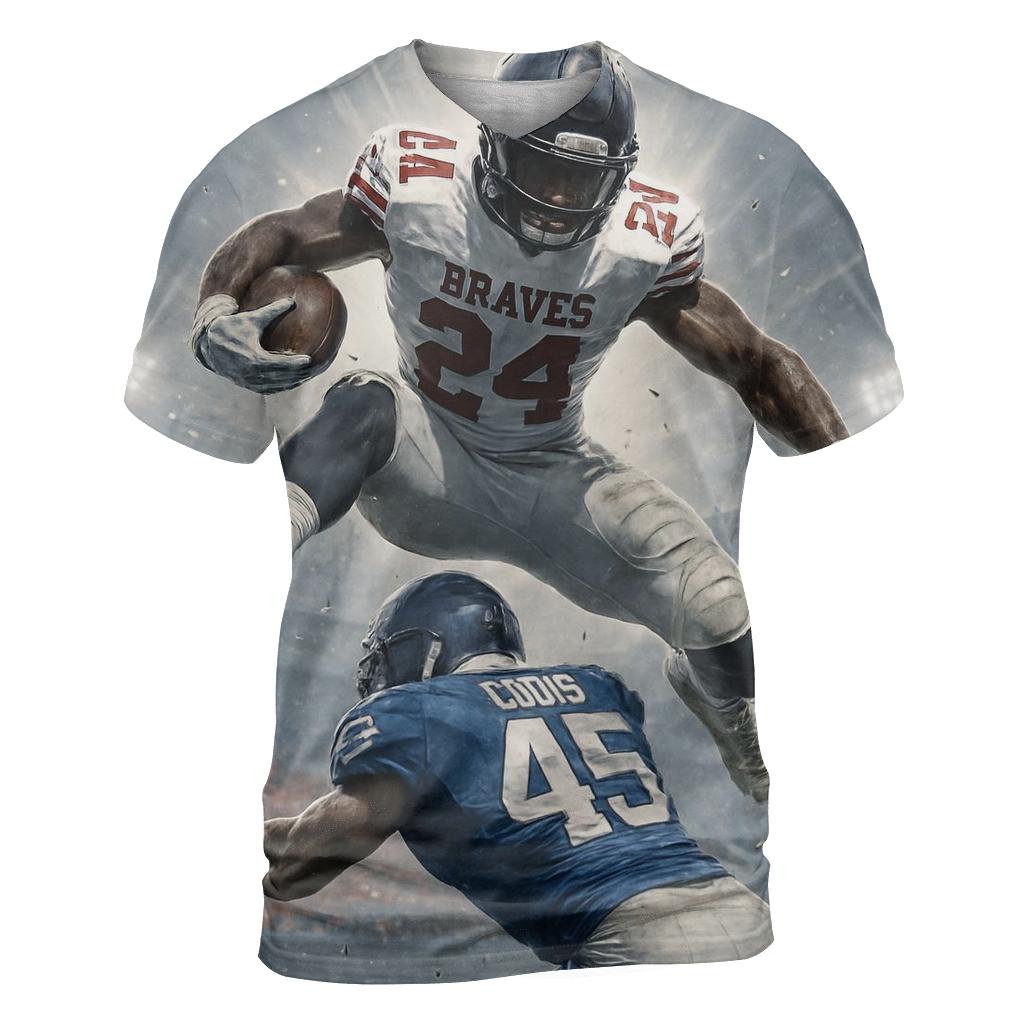 Frozen Time Hurdle Over The Linebacker personalized full print shirts